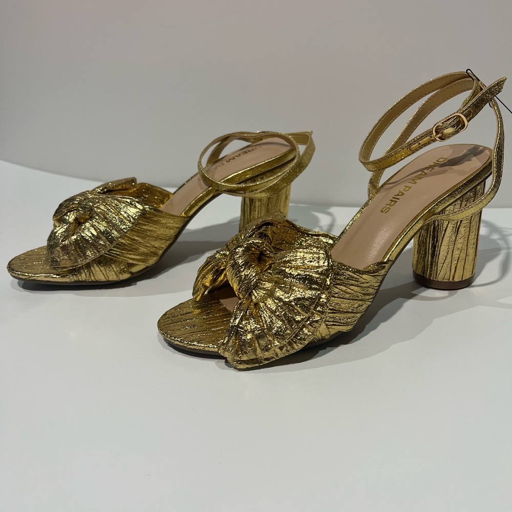 Gold Strappy Heeled Sandals